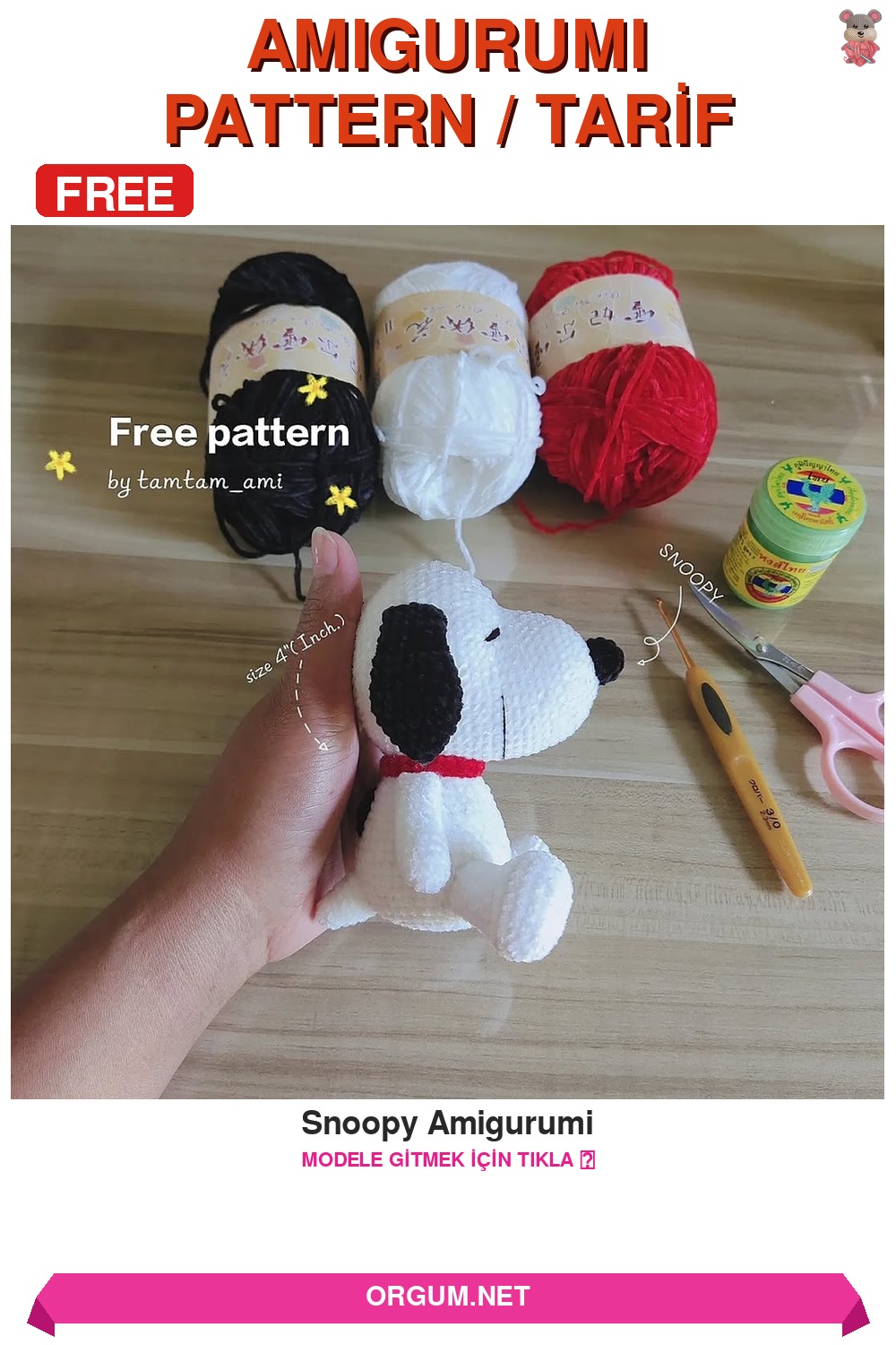 Snoopy Amigurumi Amigurumi Tarifi Pin
