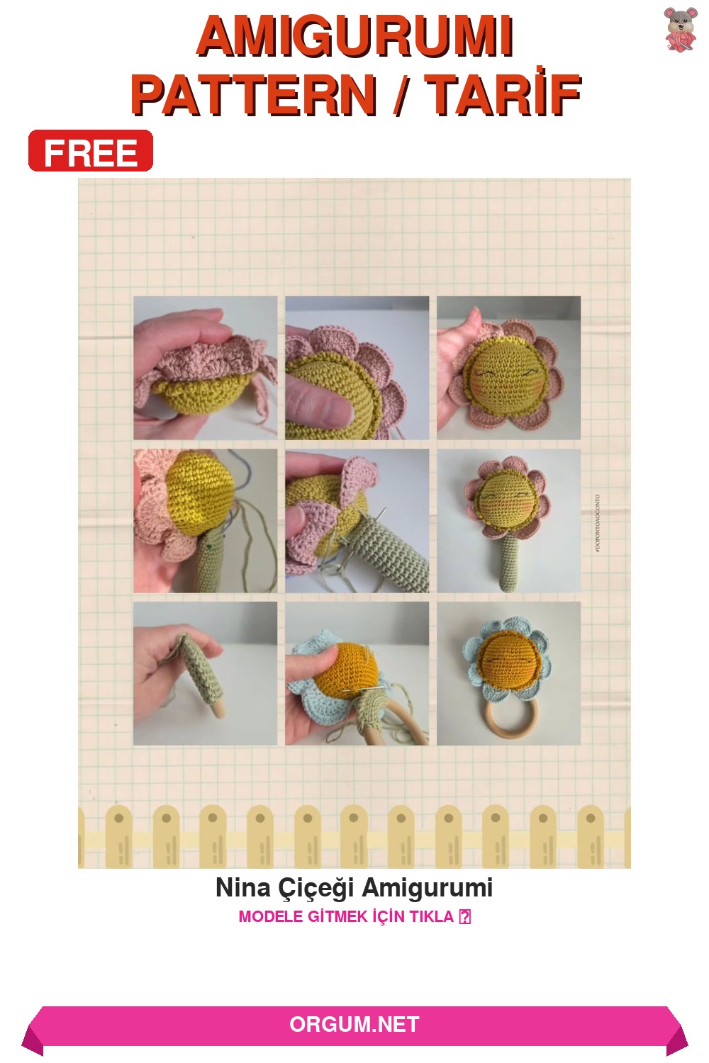 Nina Çiçeği Amigurumi Amigurumi Tarifi Pin