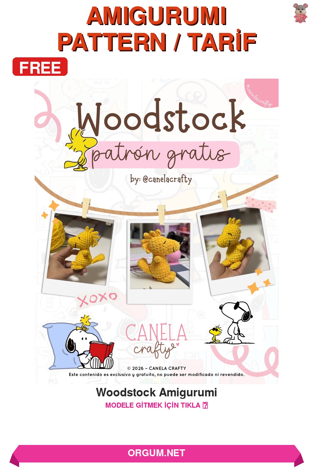 Woodstock Amigurumi Amigurumi Tarifi Pin