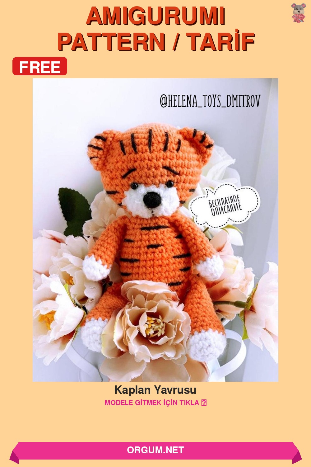 Kaplan Yavrusu Amigurumi Tarifi Pin