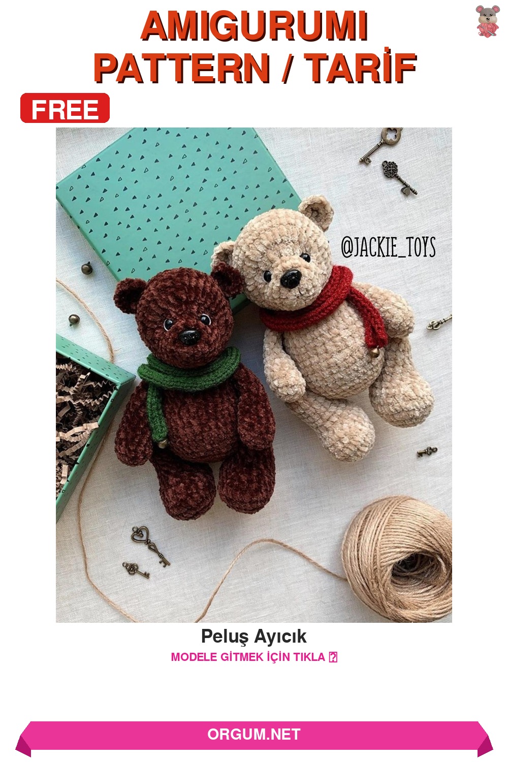 Peluş Ayıcık Amigurumi Tarifi Pin