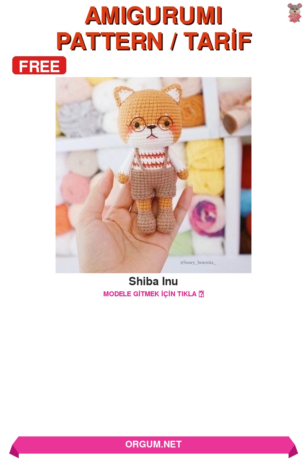 Shiba Inu Amigurumi Tarifi Pin