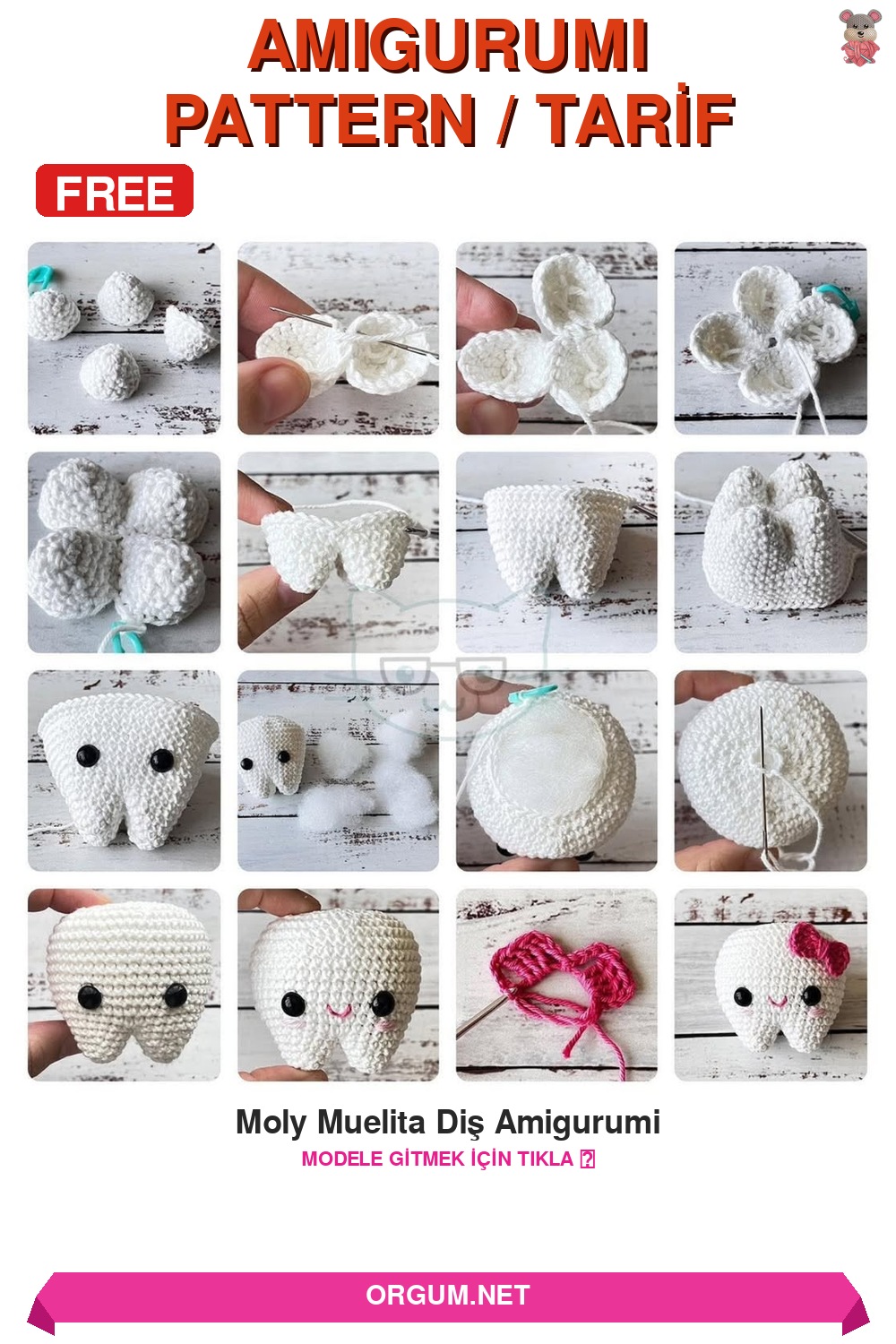 Moly Muelita Diş Amigurumi Amigurumi Tarifi Pin