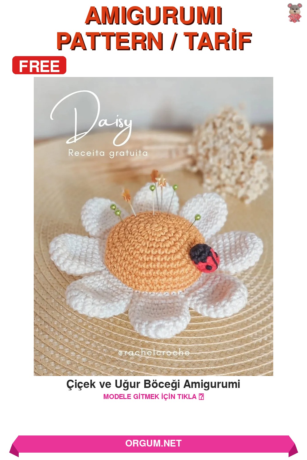 Çiçek Ve Uğur Böceği Amigurumi Amigurumi Tarifi Pin