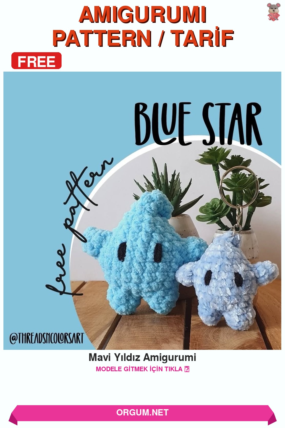 Mavi Yıldız Amigurumi Amigurumi Tarifi Pin