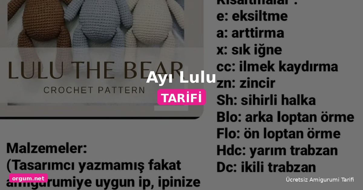 Orgum.net - Ücretsiz Örgü Modelleri Ve Amigurumi Tarifleri