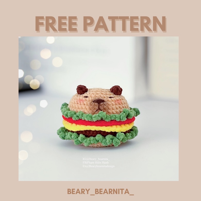 Kapibara Burger Amigurumi