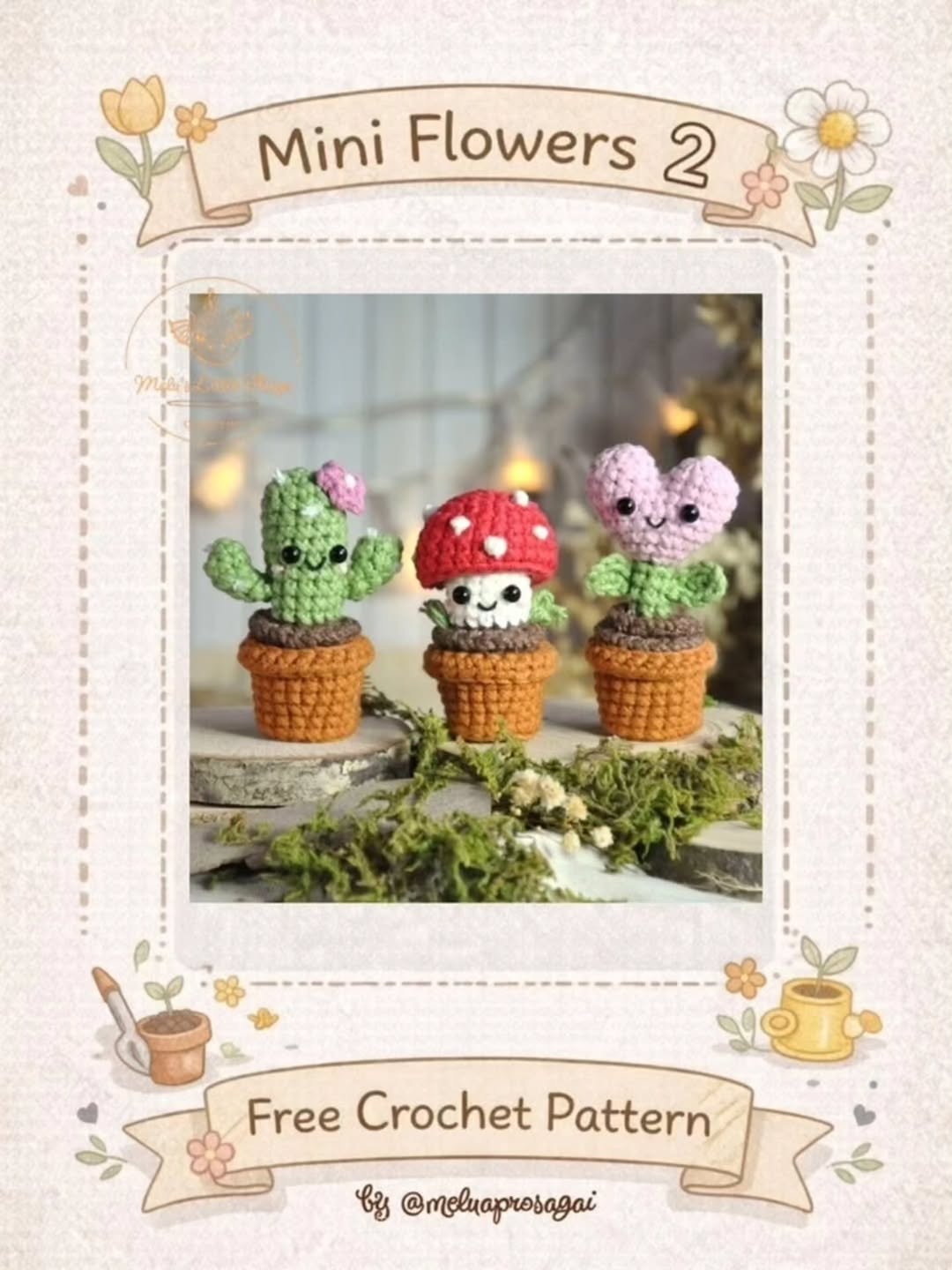 Saksıda Kaktüs Ve Çiçek Sepeti Amigurumi
