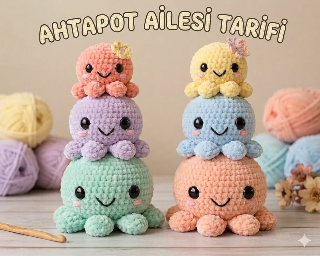 Ahtapot Ailesi Amigurumi