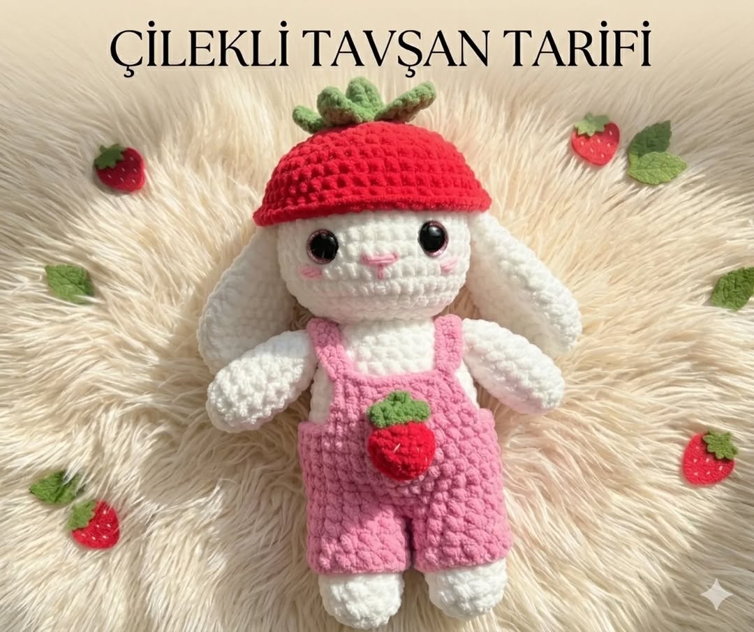 Çilekli Tavşan Amigurumi