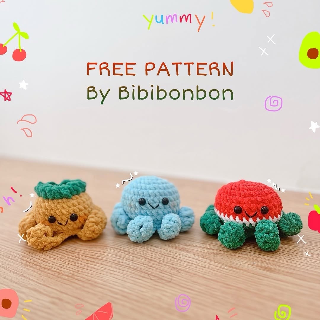 Karpuz Ve Ananas Ahtapot Amigurumi Amigurumi