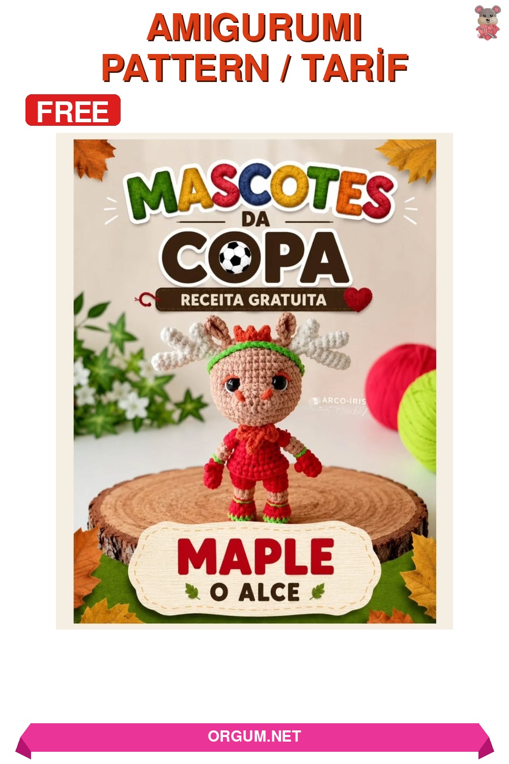 Maple, Kanada Geyiği Amigurumi Tarifi Pin