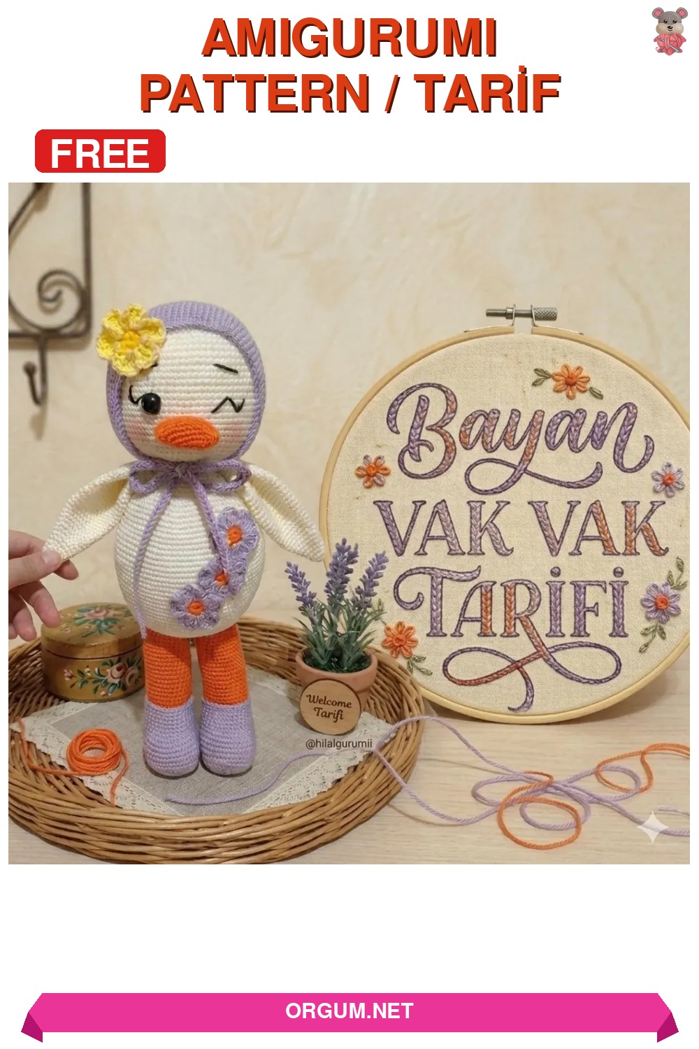 Bayan Vak Vak Amigurumi Tarifi Pin