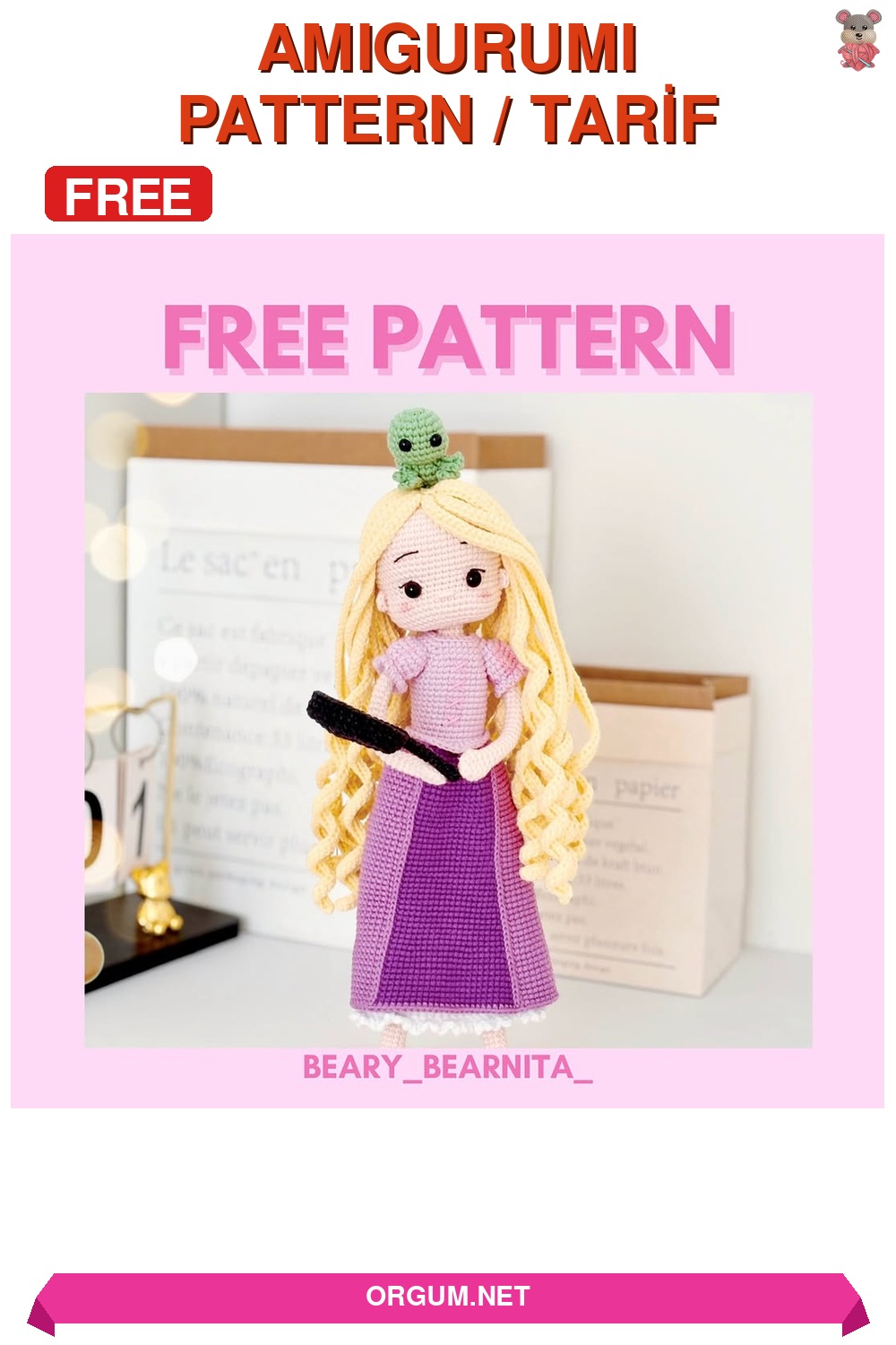 Rapunzel Bebek Ve Pascal Amigurumi Tarifi Pin