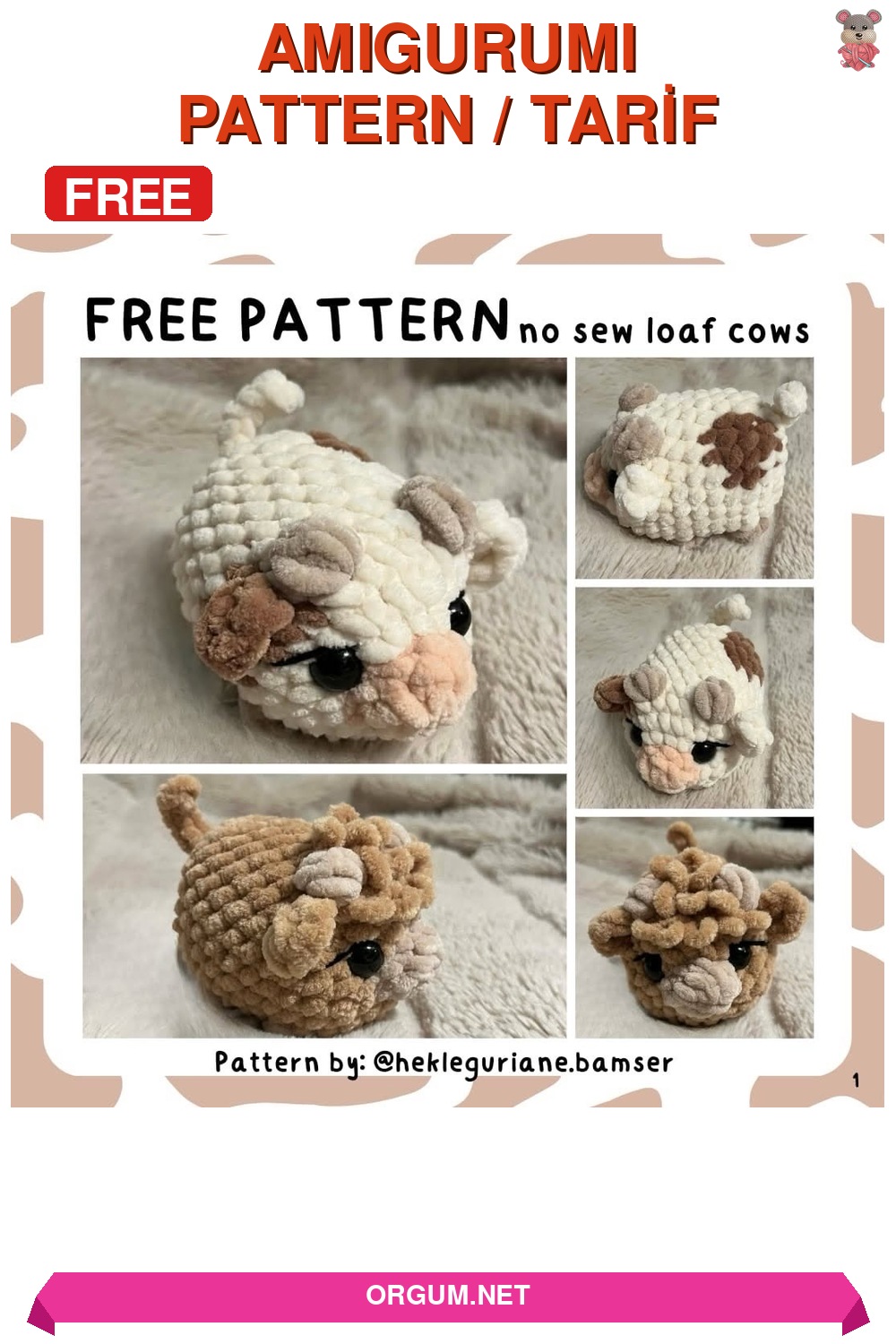 Amigurumi Loaf Ve Highland İnek Amigurumi Tarifi Pin