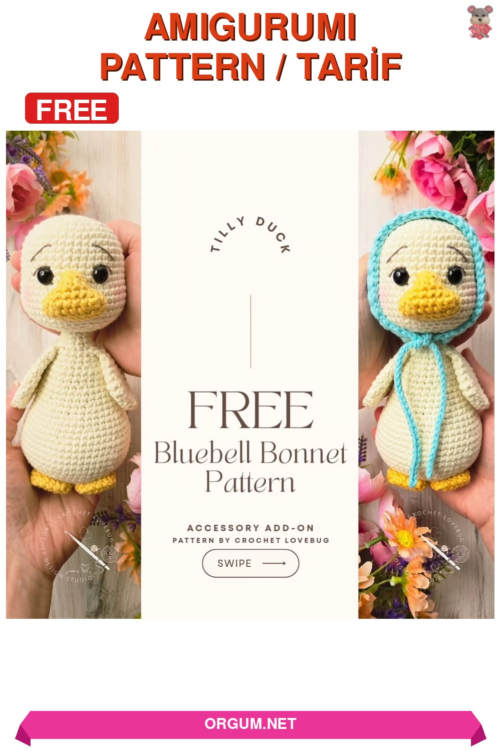 Çan Çiçeği Şapkası Amigurumi Tarifi Pin