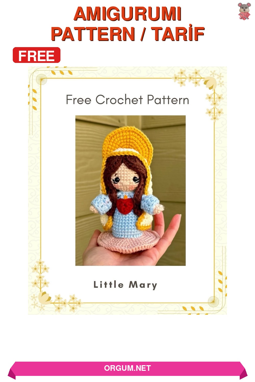 Küçük Meryem Amigurumi Bebek Amigurumi Tarifi Pin