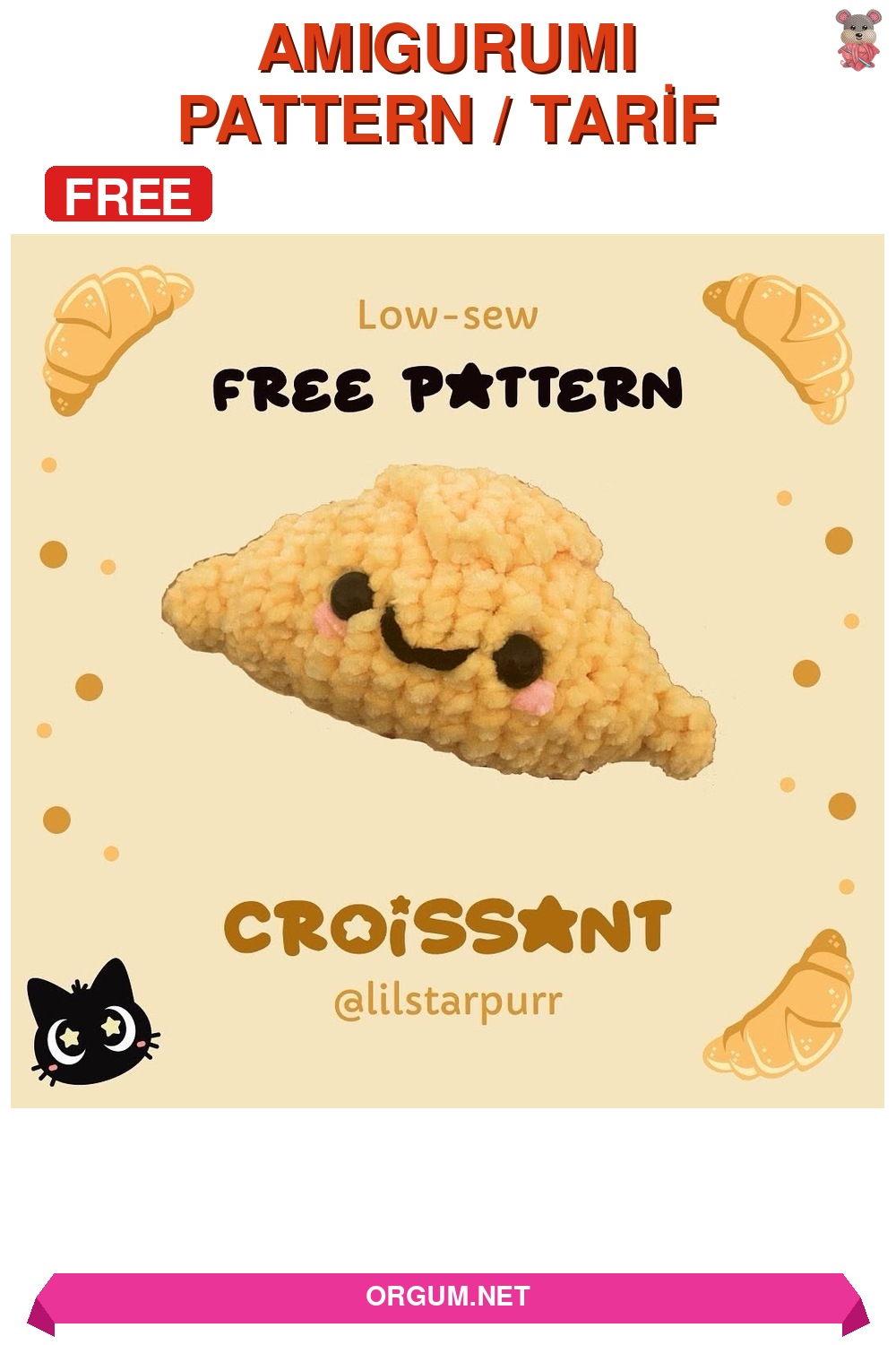 Kruvasan Amigurumi Amigurumi Tarifi Pin