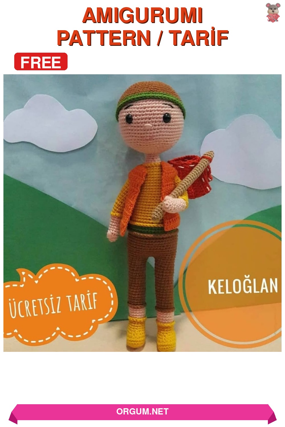 Keloğlan Amigurumi Tarifi Pin