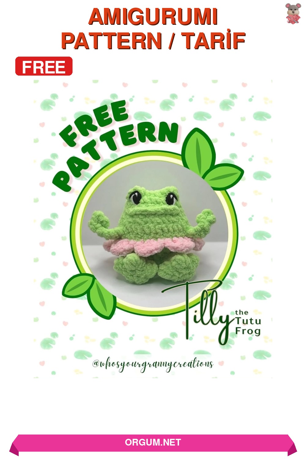 Tilly Etekli Kurbağa Amigurumi Tarifi Pin