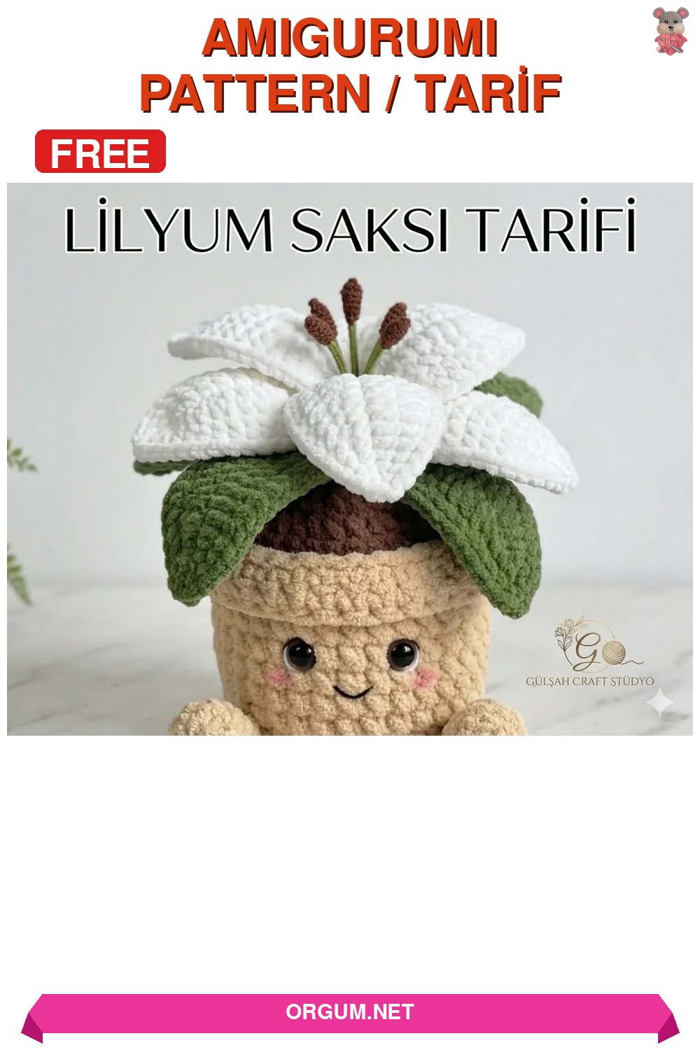 Lilyum Saksı Amigurumi Tarifi Pin