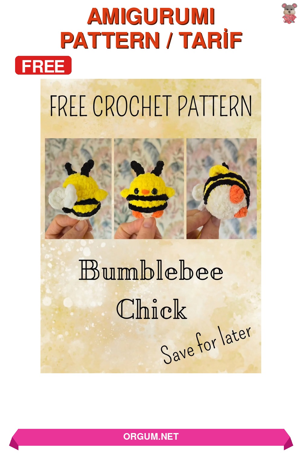 Arı Civciv Amigurumi Tarifi Pin