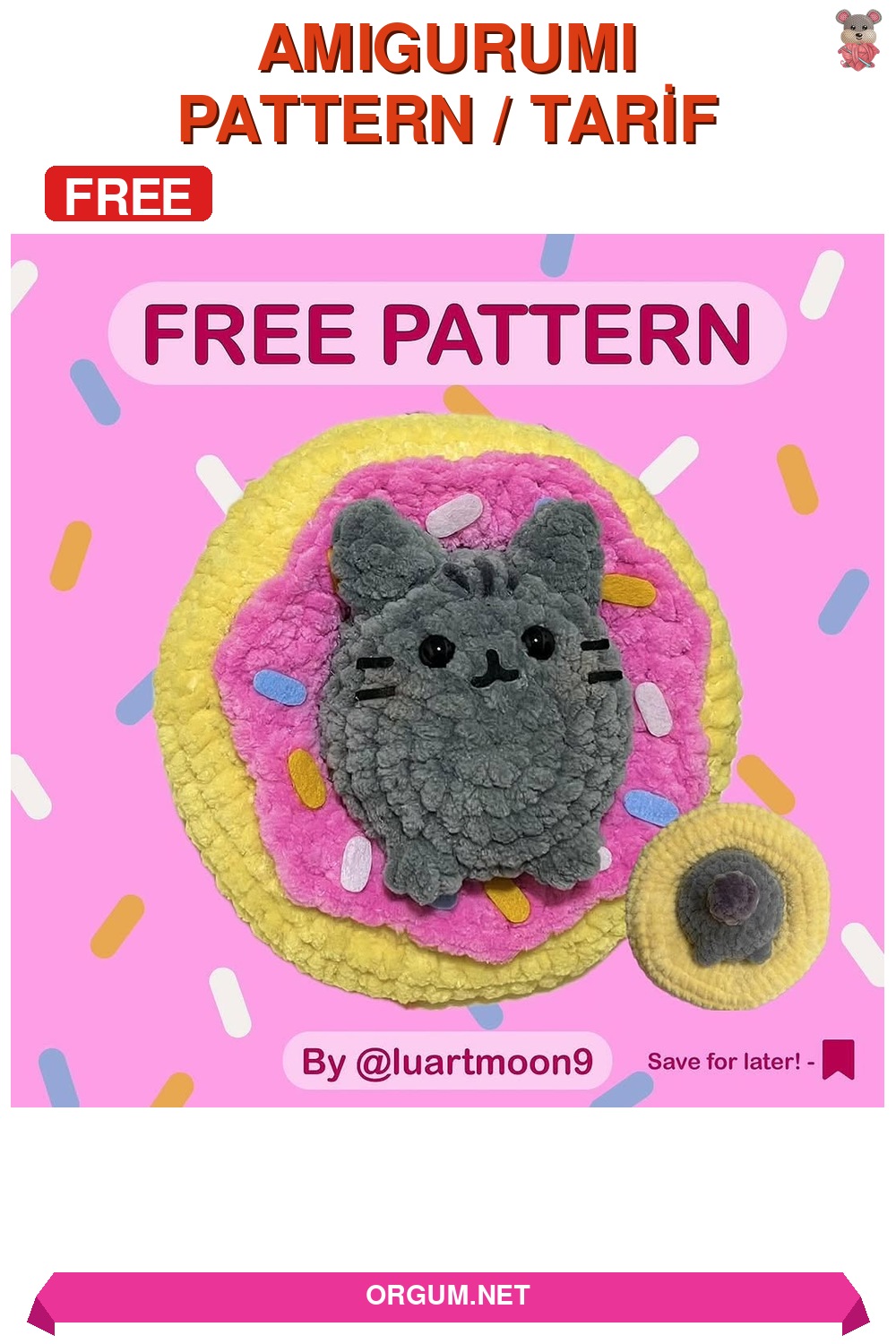 Donutlu Tavşan Amigurumi Amigurumi Tarifi Pin