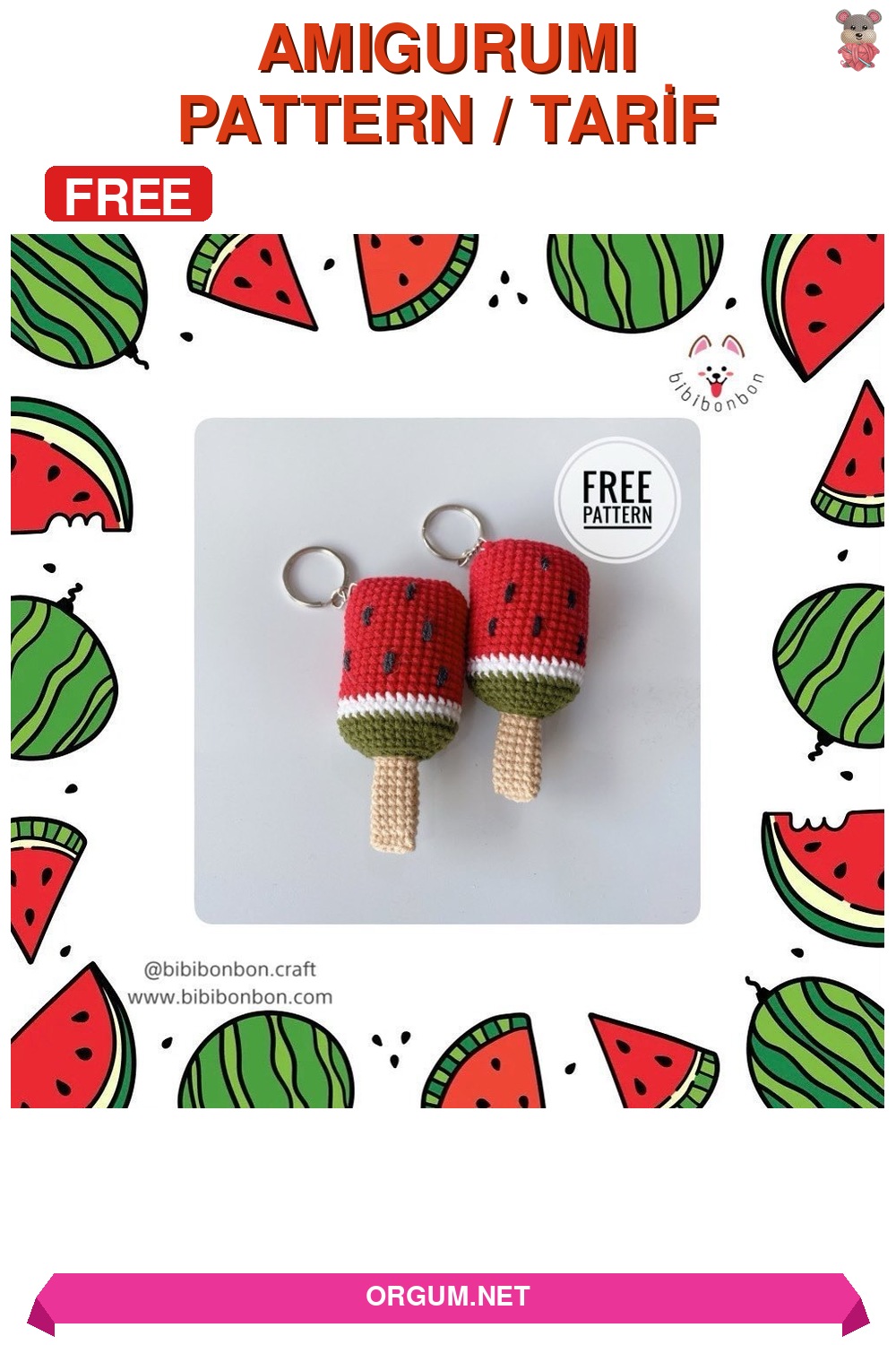 Karpuz Dilimi Amigurumi Amigurumi Tarifi Pin