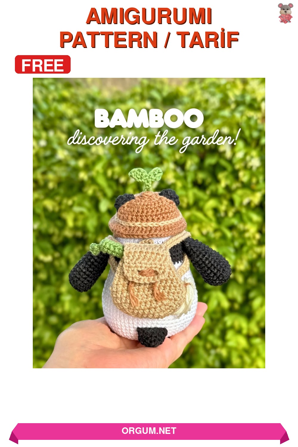 Bamboo Panda Amigurumi Tarifi Pin