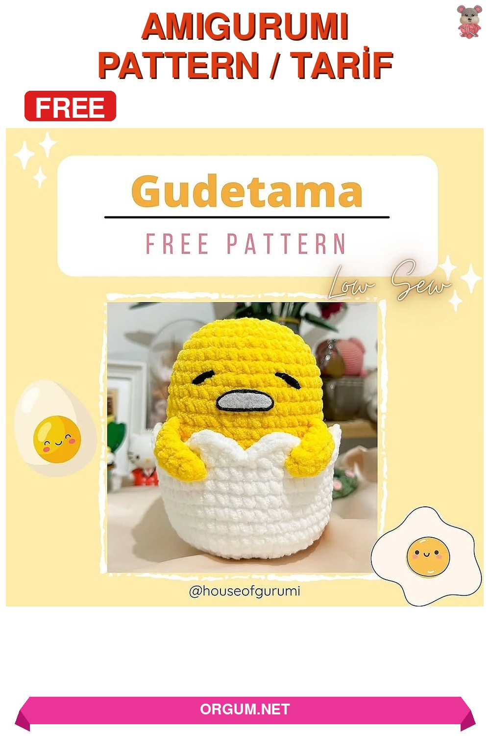 Gudetama Amigurumi Amigurumi Tarifi Pin