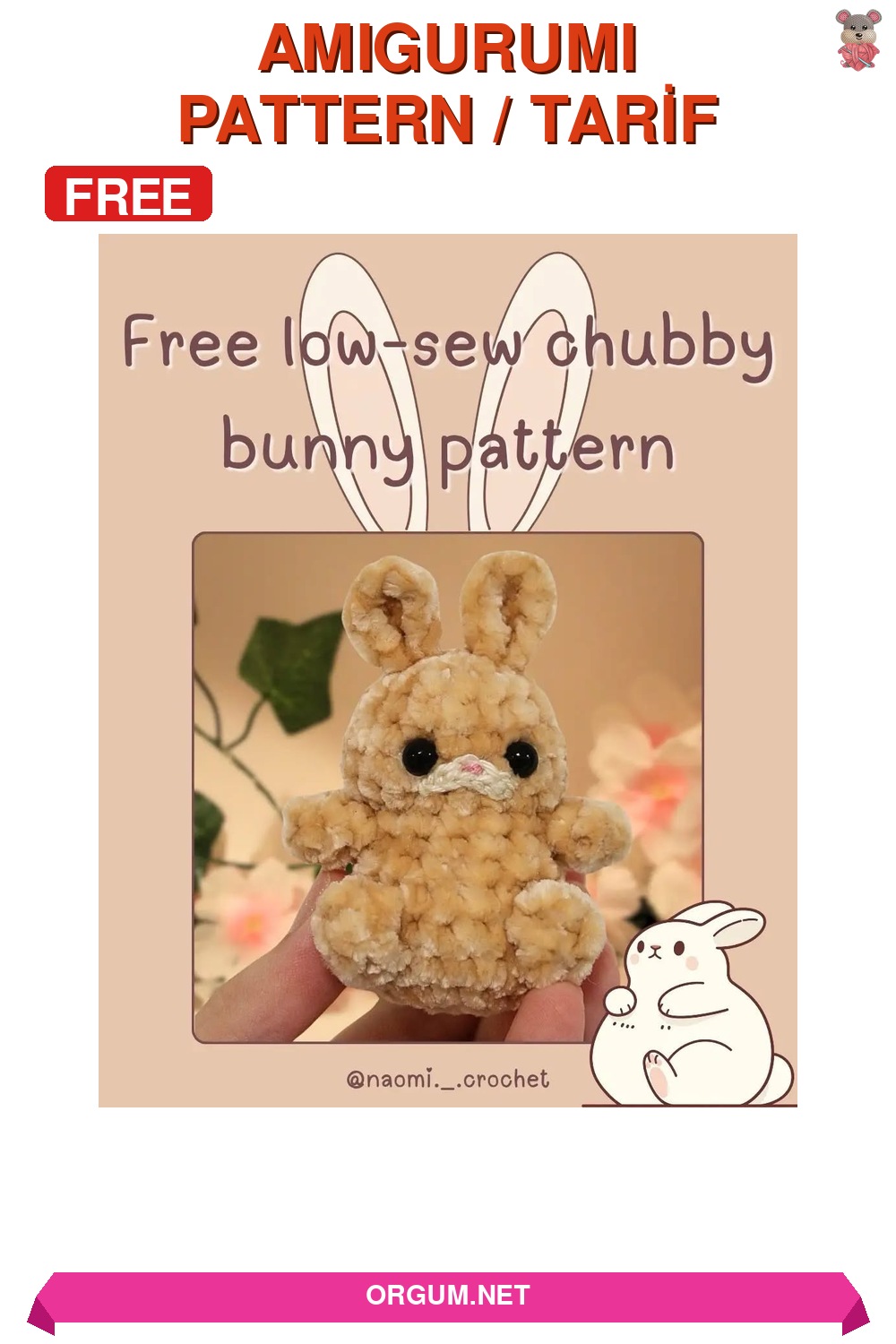Tombul Tavşan Amigurumi Tarifi Pin