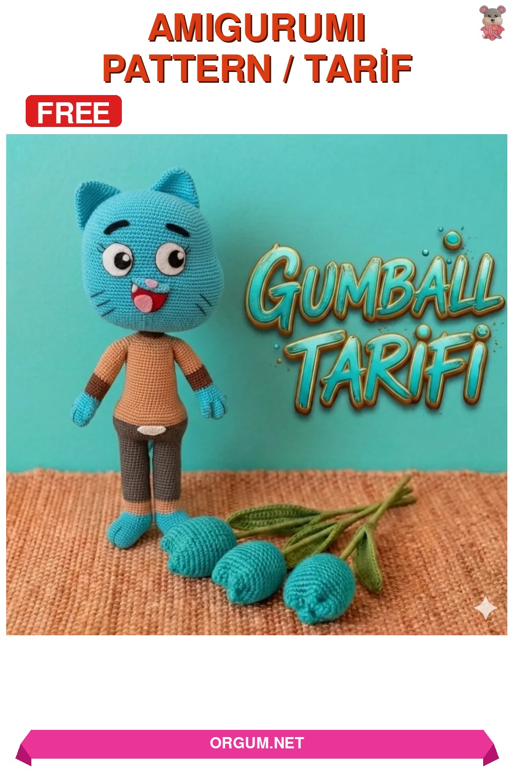 Gumball Amigurumi Amigurumi Tarifi Pin