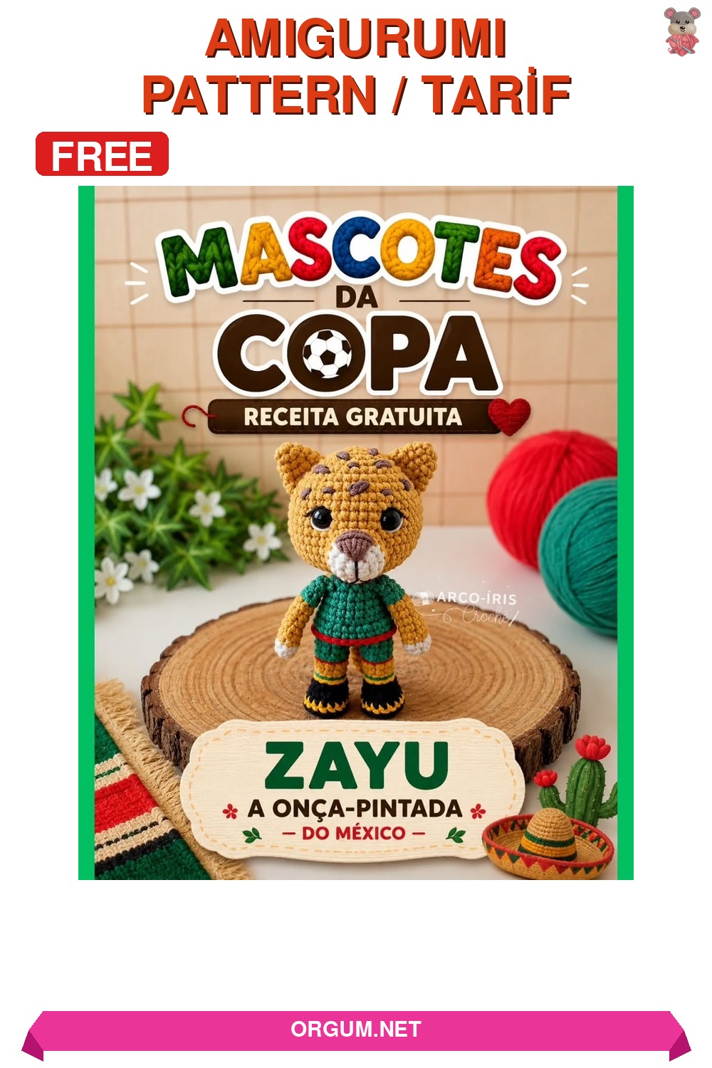 Zayu Jaguar Maskot Amigurumi Tarifi Pin