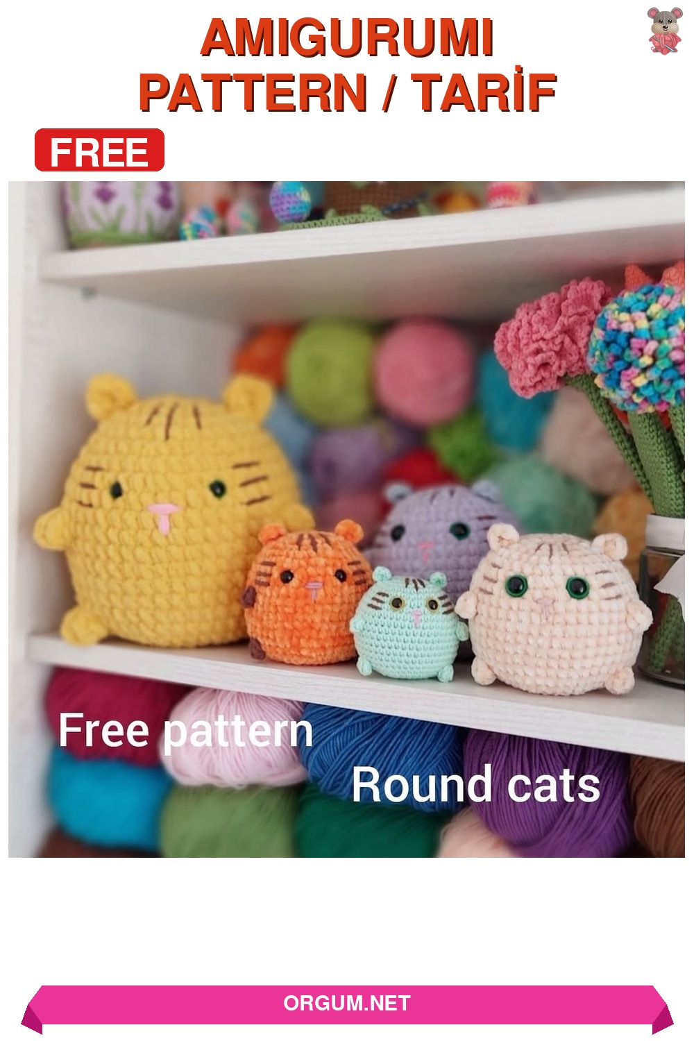 Yuvarlak Kedi Amigurumi Tarifi Pin