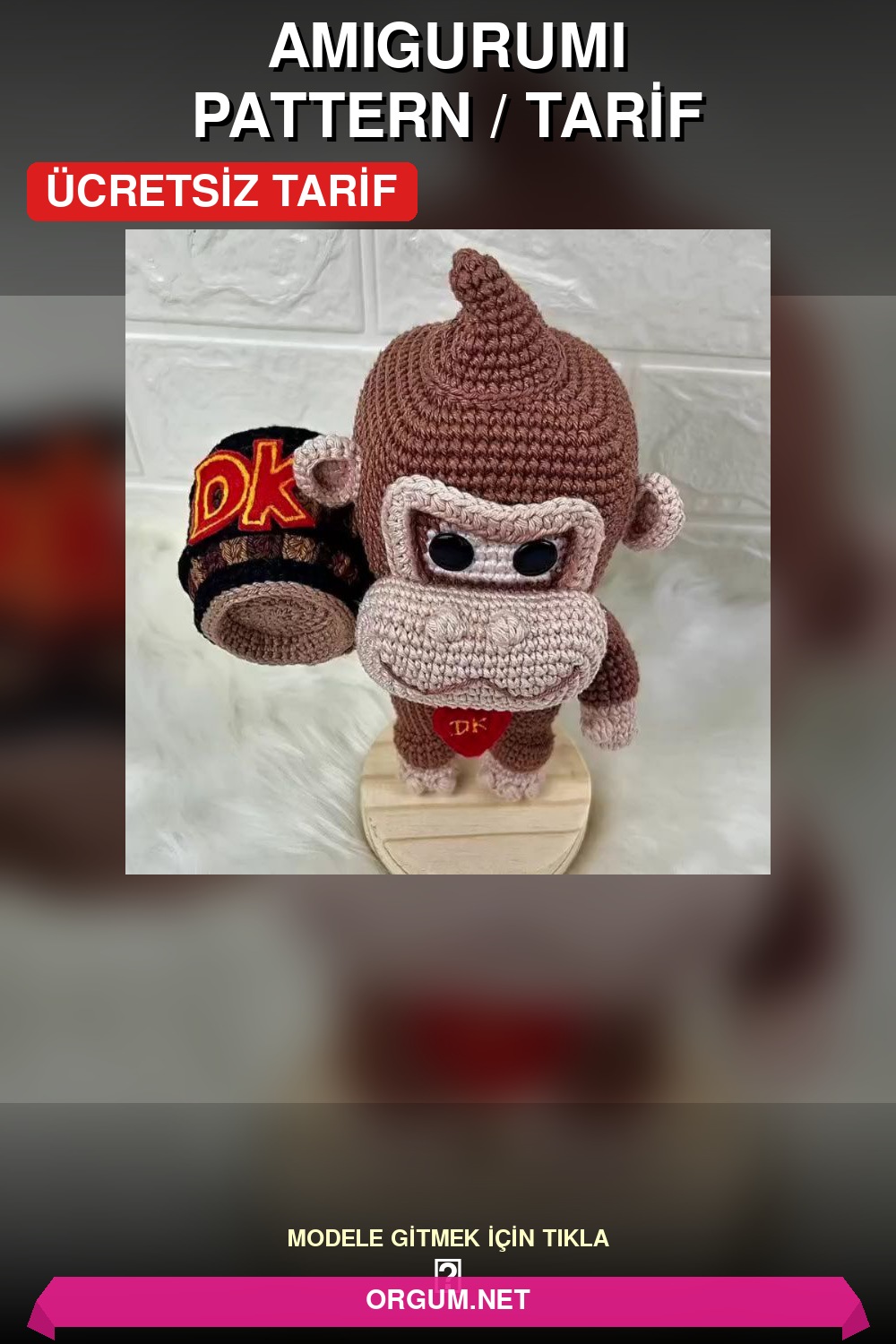 Donkey Kong Varili Amigurumi Tarifi: Ücretsiz Ve Detaylı Anlatım 5 Donkey Kong Varili Amigurumi Tarifi Pin