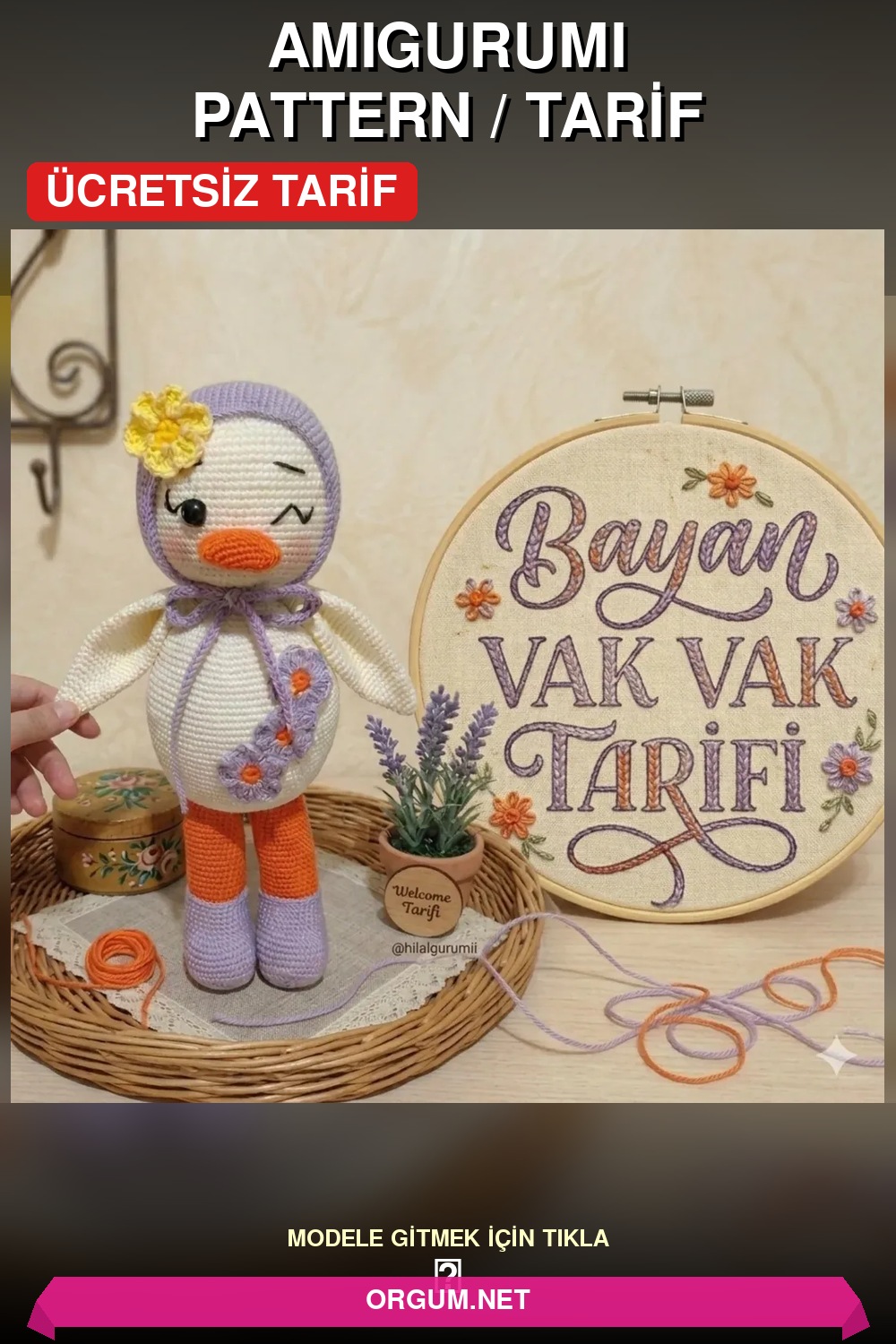 Bayan Vak Vak Amigurumi Tarifi Pin