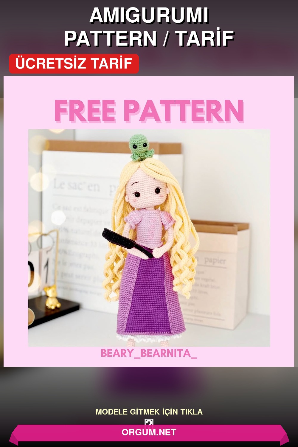 Rapunzel Bebek Ve Pascal Amigurumi Tarifi Pin