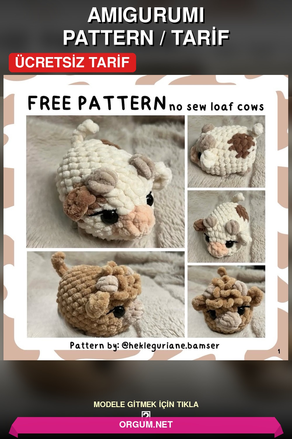 Amigurumi Loaf Ve Highland İnek Amigurumi Tarifi Pin