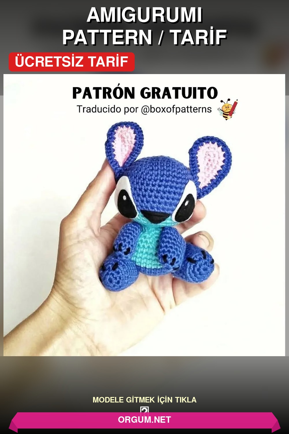 Mavi Amigurumi Karakteri Amigurumi Tarifi Pin