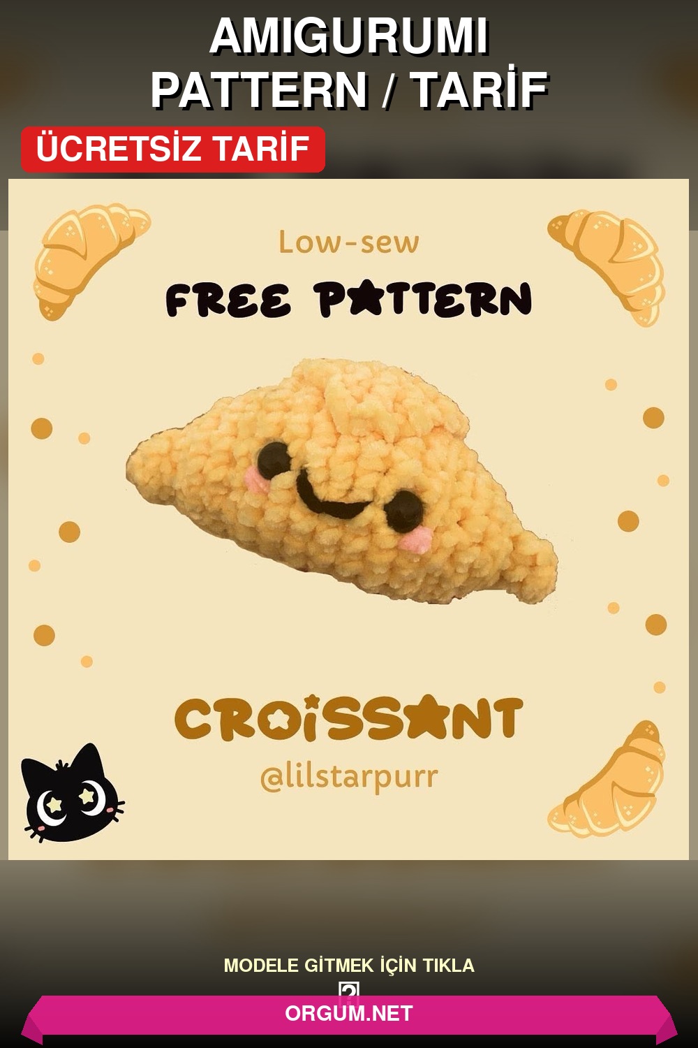 Kruvasan Amigurumi Amigurumi Tarifi Pin