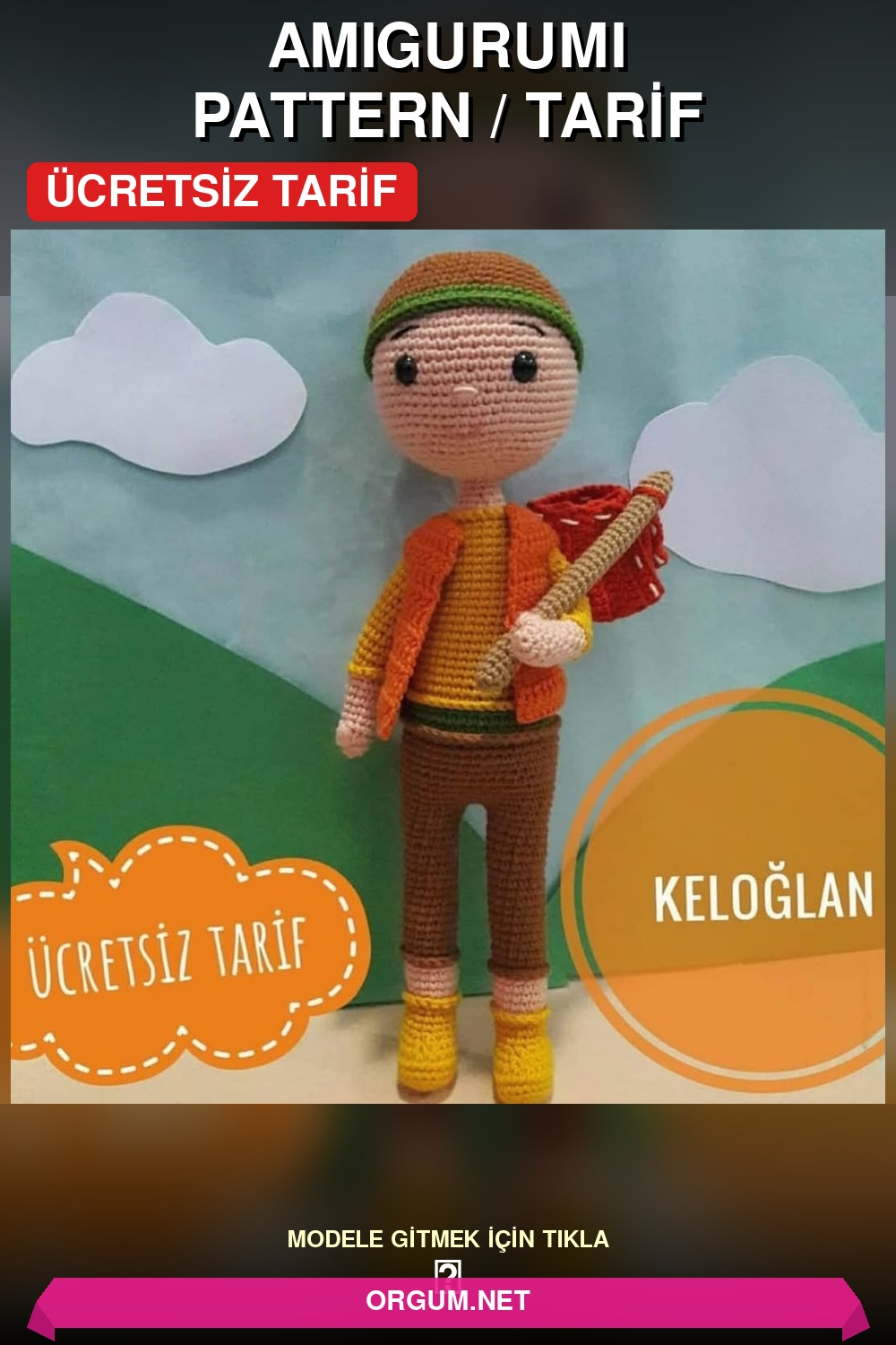 Keloğlan Amigurumi Tarifi Pin