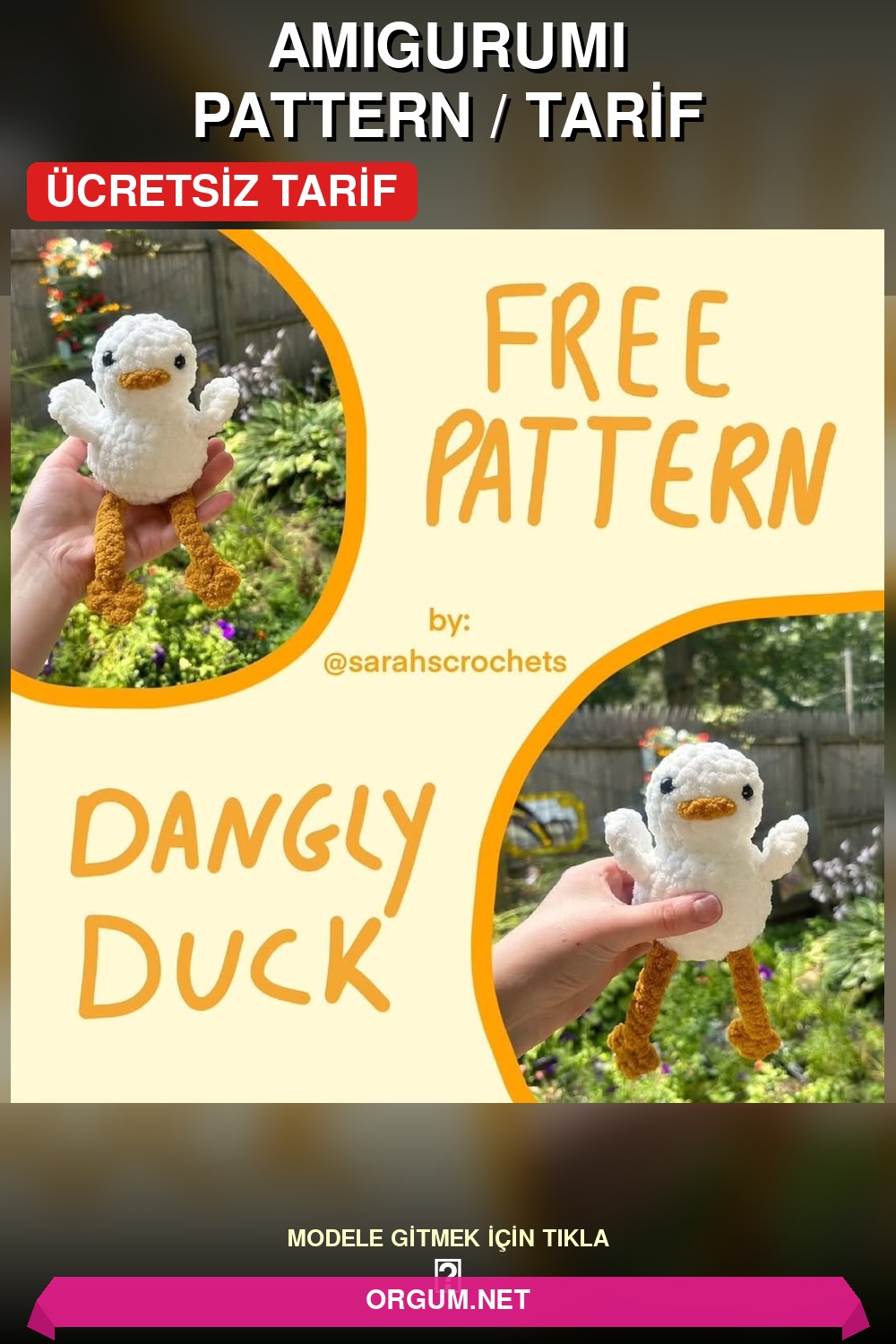 Sarkan Ördek Amigurumi Tarifi Pin