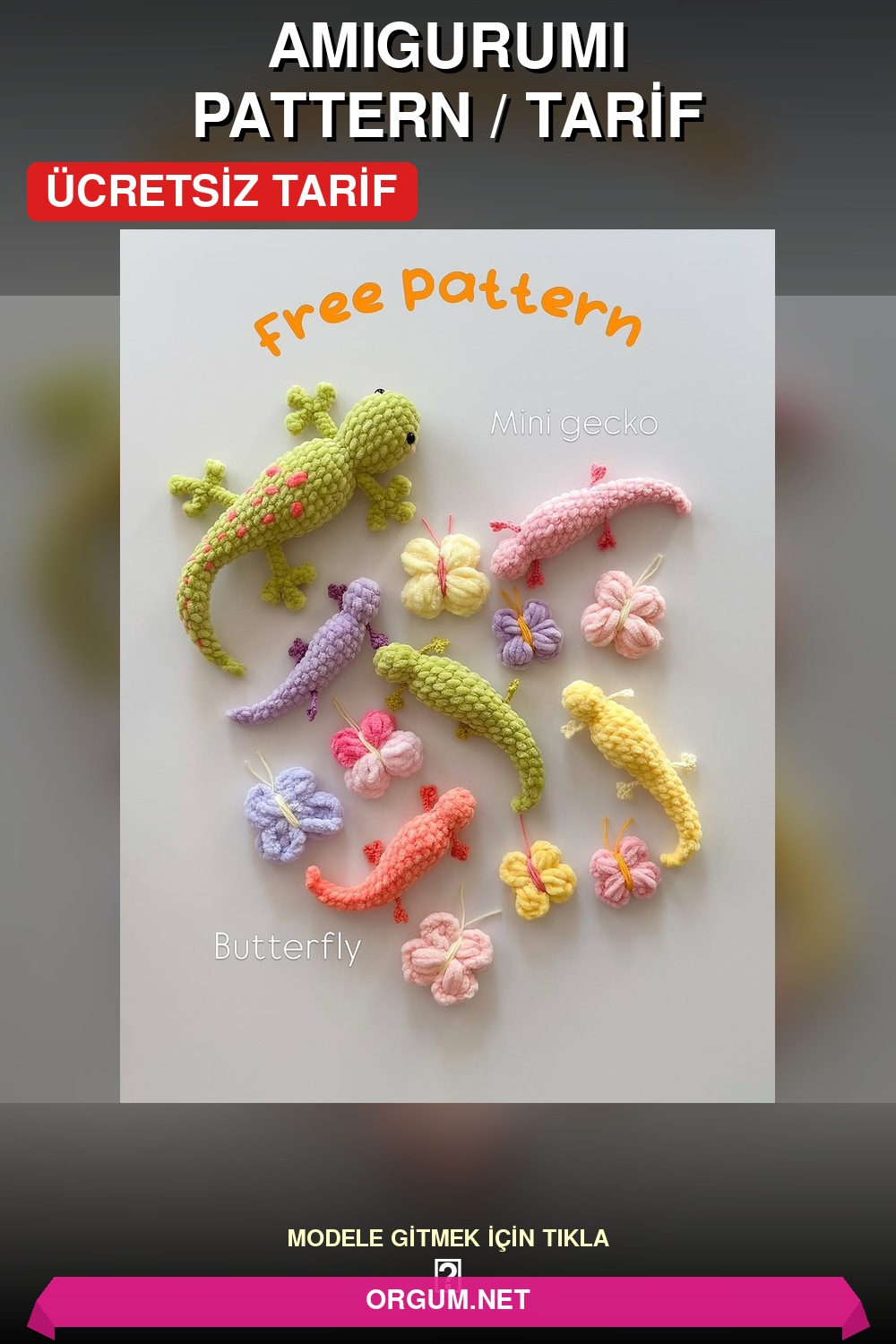 Mini Kertenkele Amigurumi Tarifi Pin
