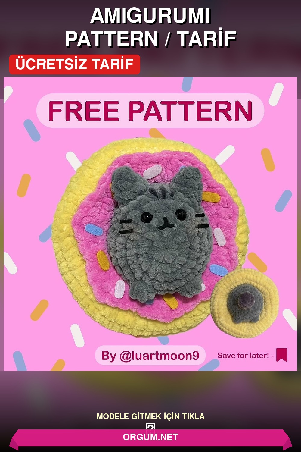 Donutlu Tavşan Amigurumi Amigurumi Tarifi Pin