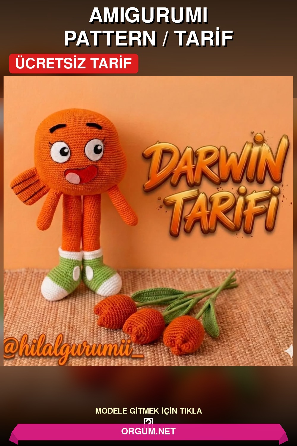 Darwin Watterson Amigurumi Amigurumi Tarifi Pin