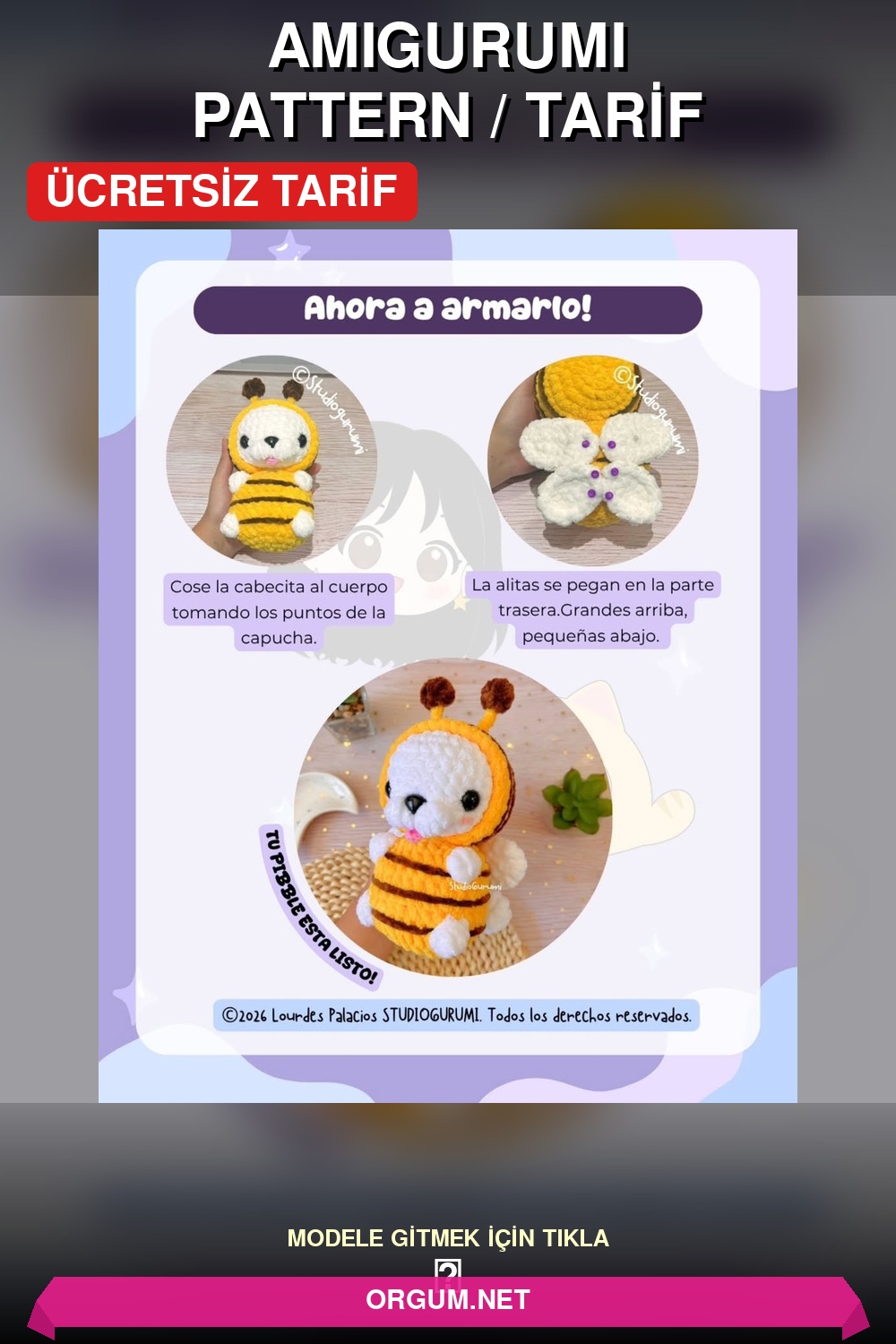 Pibble Bee Amigurumi Tarifi: Şönil İple Sevimli Arı Yapımı 5 Pibble Bee Amigurumi Amigurumi Tarifi Pin