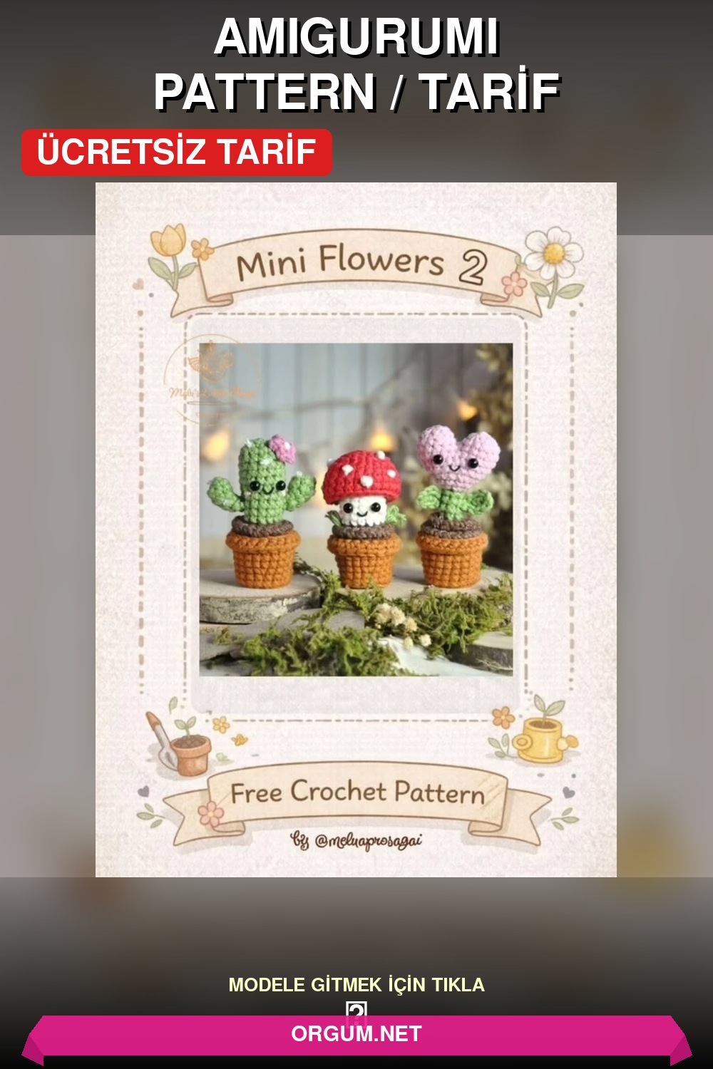 Saksıda Kaktüs Ve Çiçek Sepeti Amigurumi Tarifi - Ücretsiz Ve Kolay 5 Saksıda Kaktüs Ve Çiçek Sepeti Amigurumi Tarifi Pin