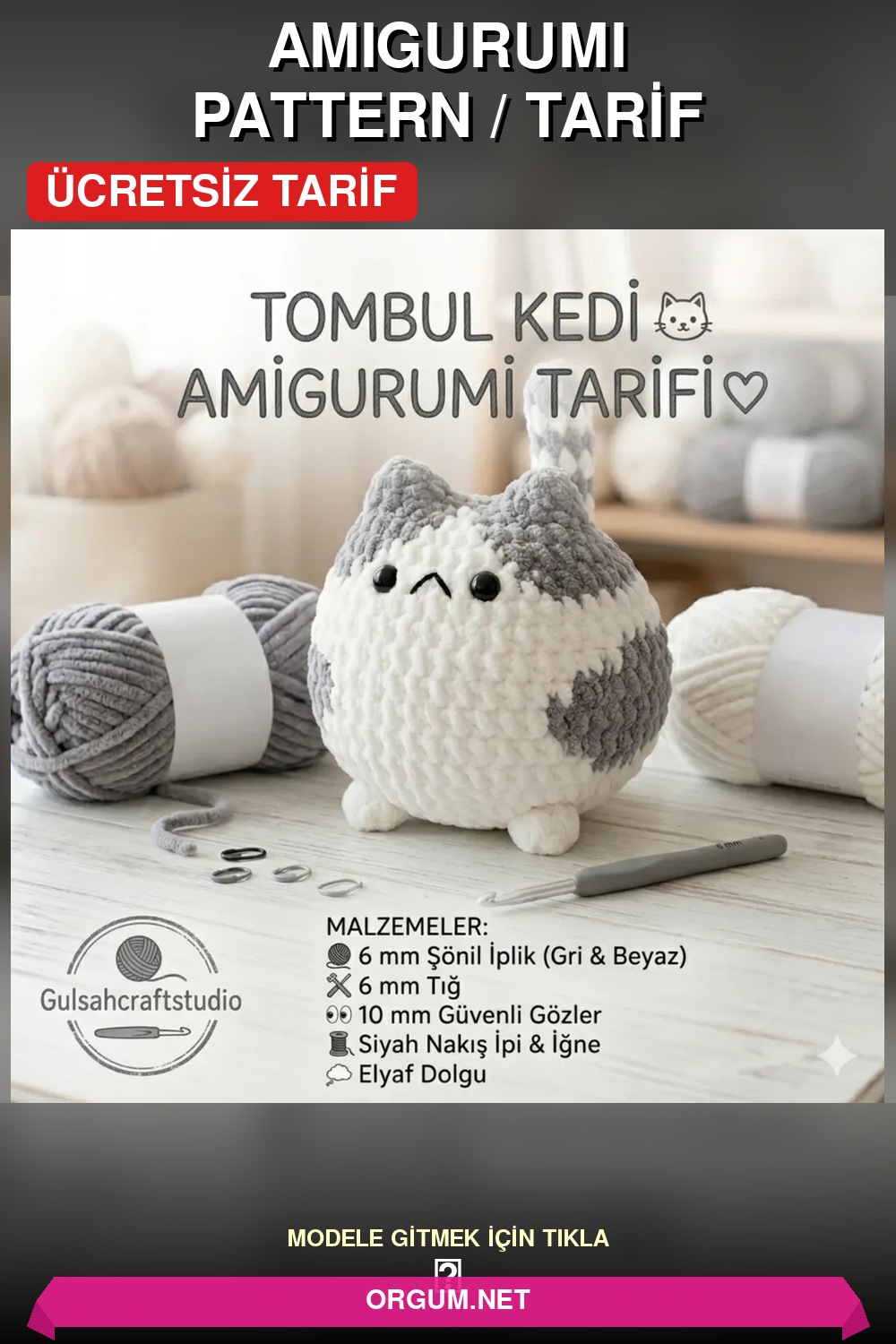 Tombul Kedi Amigurumi Tarifi: Adım Adım Sevimli Bir Dost Örün 5 Tombul Kedi Amigurumi Tarifi Pin
