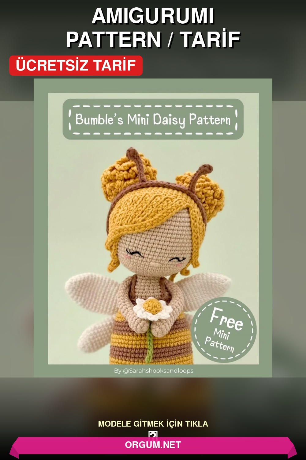 Mini Papatya Çiçeği Amigurumi Tarifi: Adım Adım Ücretsiz Yapılışı 5 Mini Papatya Çiçeği Amigurumi Tarifi Pin