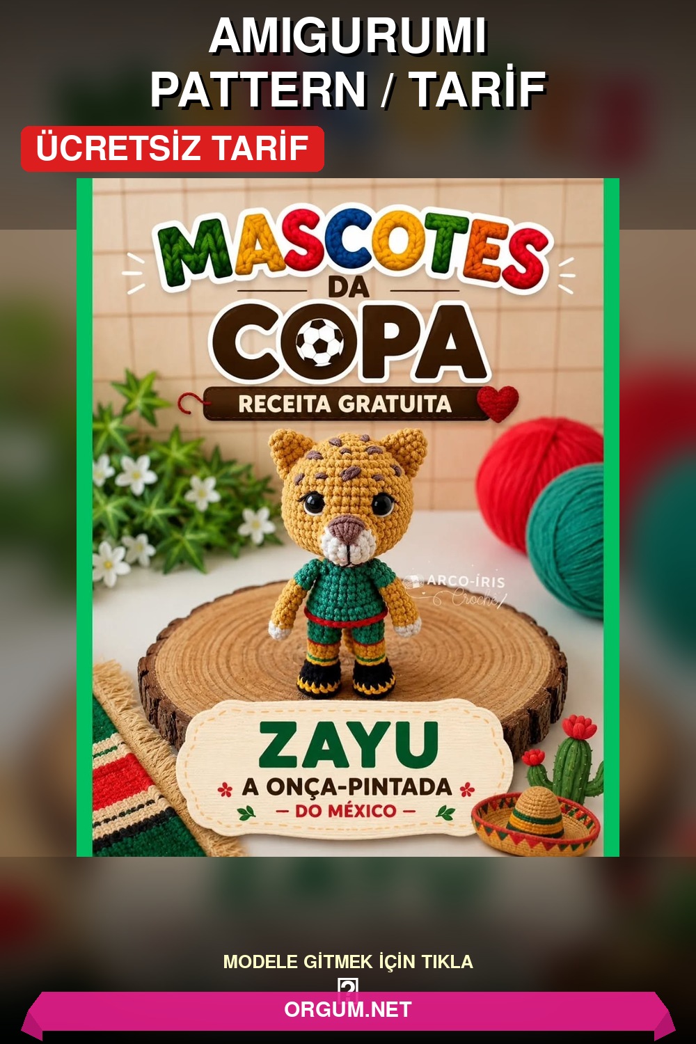 Zayu Jaguar Maskot Amigurumi Tarifi Pin